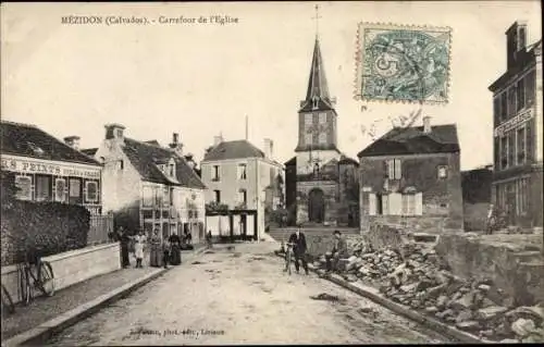 Ak Mézidon Calvados, Carrefour de l'Eglise