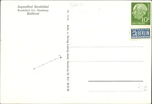 Ak Barsbüttel in Schleswig Holstein, Jugendhof, Südfront