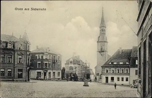 Ak Siebenlehn Großschirma in Sachsen, Marktplatz, Kirche