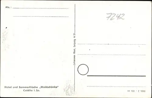 Ak Colditz in Sachsen, Hotel Waldschänke