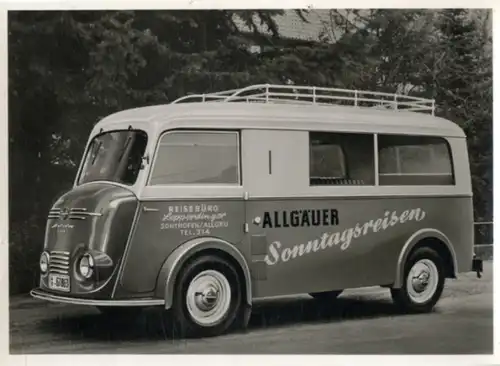 Foto Fahrzeug Firma Vidal Harburg, Tempo-Matador 1400, Omnisbus 8-11 Sitze, Allgäuer Sonntagsreisen