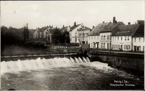 Ak Penig in Sachsen, Thierbacher Straße, Wehr