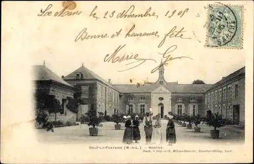 Ak Doué la Fontaine Maine et Loire, Hospice