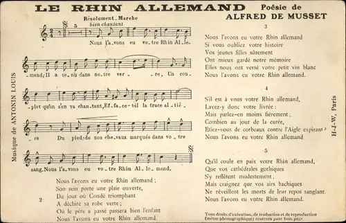 Lied Ak Le Rhin Allemand, Alfred de Musset
