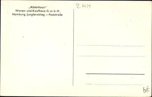 Ak Hamburg Altstadt, Alsterhaus am Jungfernstieg