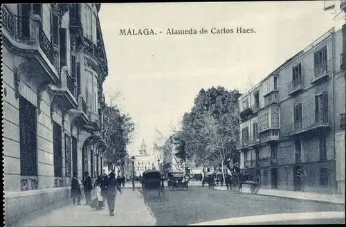 Ak Málaga Andalusien Spanien, Alameda de Carlos Haes