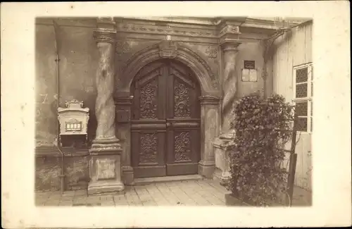 Foto Ak Mittweida in Sachsen, Blick auf eine Haustür, Briefkasten