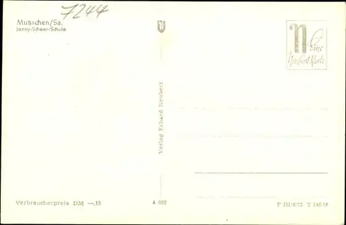 Ak Mutzschen Grimma in Sachsen, Jonny Scheer Schule