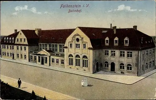 Ak Falkenstein im Vogtland, Bahnhof