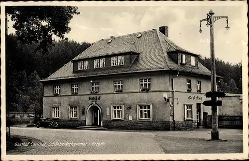 Ak Schönheiderhammer Schönheide im Erzgebirge Sachsen, Gasthof Carlshof, Karl Unger