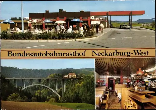 Ak Dietingen bei Rottweil am Neckar, Bundesautobahnrasthof Neckarburg West