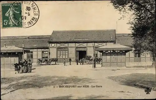Ak Rochefort sur Mer Charente Maritime, La Gare