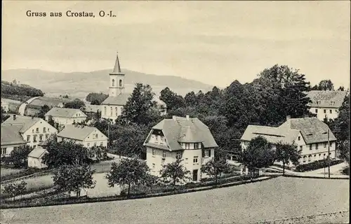 Ak Crostau Schirgiswalde Kirschau in Sachsen, Teilansicht mit Kirche