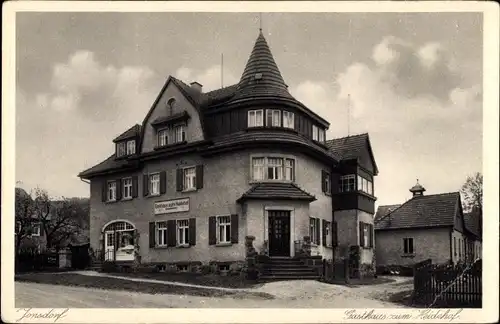 Ak Jonsdorf in Sachsen, Gasthaus Heidehof, Fleischerei, Bes. Reinhard Förster