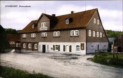 Ak Jonsdorf in Sachsen, Gasthaus Dammschenke, Inh. Emil Richter