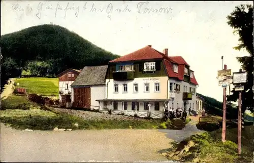 Ak Waltersdorf Großschönau Oberlausitz, Lausche, Baude "Rübezahl" am Fuße der Lausche und am Kammweg