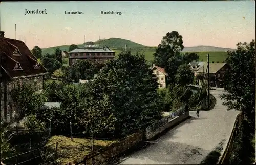 Ak Jonsdorf in Sachsen, Teilansicht, Straßenpartie