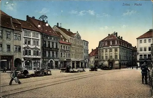 Ak Zittau in Sachsen, Marktplatz