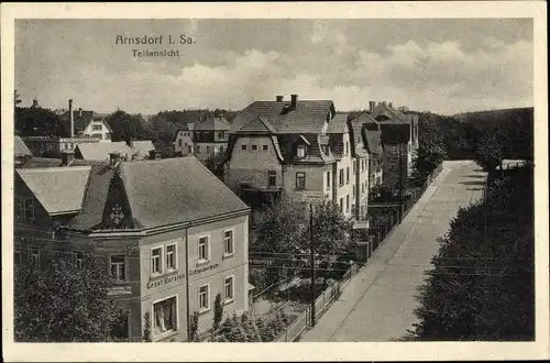 Ak Arnsdorf in Sachsen, Teilansicht, Straßenpartie