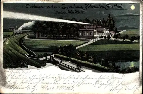 Mondschein Litho Hohenstein Ernstthal Landkreis Zwickau, Gasthof Zum Logenhaus, Bes. Wilhelm Weise