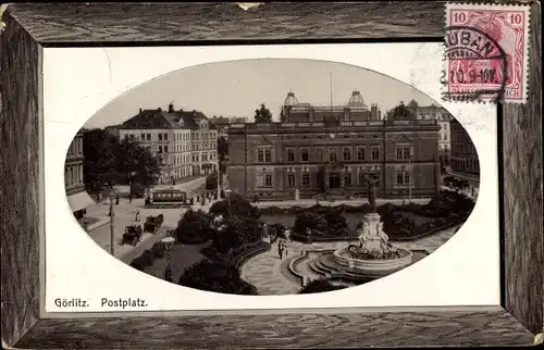 Präge Passepartout Ak Görlitz in der Lausitz, Postplatz