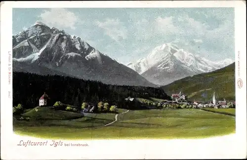 Ak Igls Innsbruck in Tirol, Blick auf den Ort und Berge