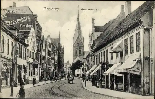 Ak Flensburg in Schleswig Holstein, Grosse Straße