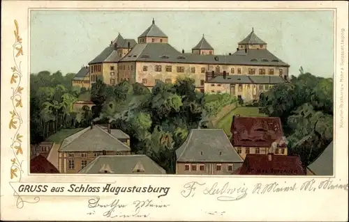 Künstler Litho Dutzauer, Max, Augustusburg im Erzgebirge, Blick auf das Schloss