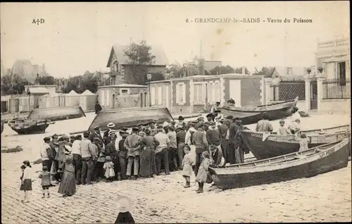 Ak Grandcamp les Bains Calvados, Vente du Poisson