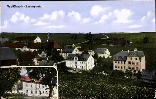 Ak Weißbach Amtsberg im Erzgebirge, Teilansicht, Gasthof zur Linde