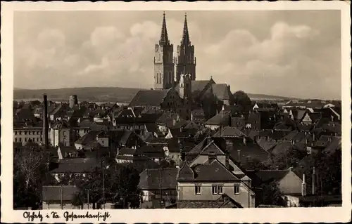 Ak Oschatz in Sachsen, Gesamtansicht, Kirche