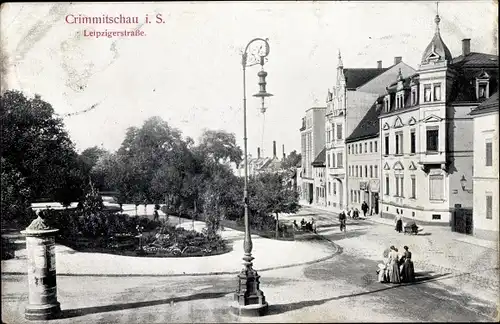 Ak Crimmitschau in Sachsen, Leipzigerstraße