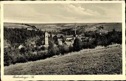 Ak Niederstriegis Roßwein in Sachsen, Teilansicht, Gasthof, Kirche