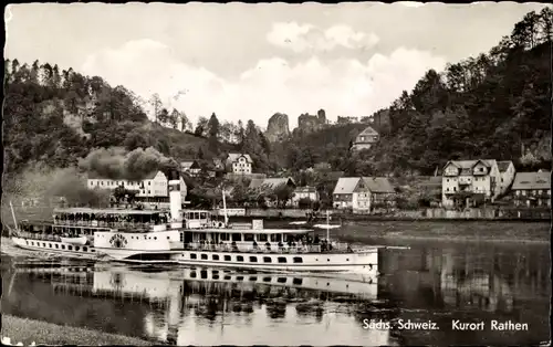 Ak Rathen an der Elbe Sächsische Schweiz, Dampfschiff Dresden