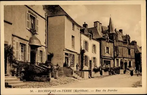 Ak Rochefort en Terre Morbihan, Rue du Porche