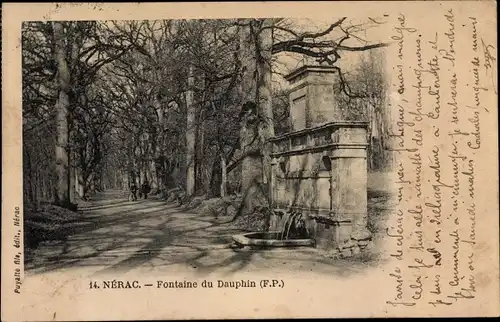 Ak Nerac Lot et Garonne, Fontaine de Dauphin