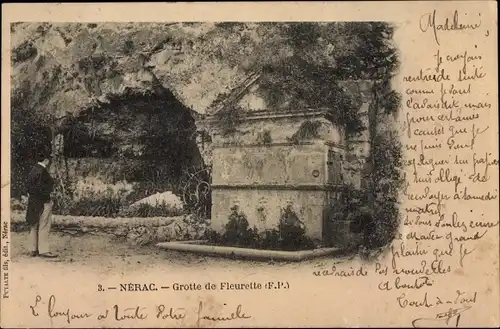 Ak Nerac Lot et Garonne, Grotte de Fleurette