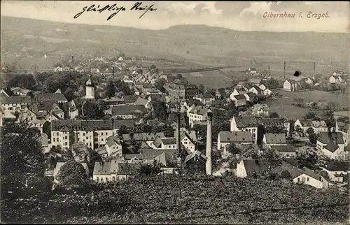 Ak Olbernhau im Erzgebirge, Totalansicht der Ortschaft