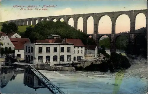 Ak Göhren Wechselburg in Sachsen, Göhrener Brücke, Viadukt, Muldental