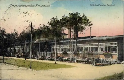 Ak Königsbrück in der Oberlausitz, Truppenübungsplatz, Militärkantine Hempel