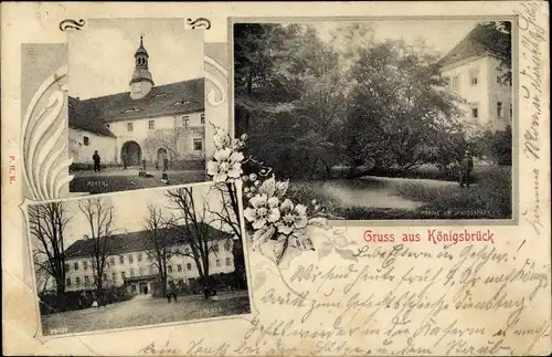 Ak Königsbrück in der Oberlausitz, Schlosspark, Schloss