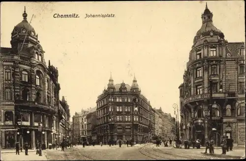 Ak Chemnitz Sachsen, Johannisplatz, Hotel Stadt Gotha