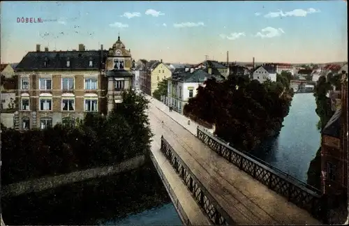 Ak Döbeln in Mittelsachsen, Brücke, Blick auf den Ort