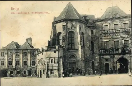 Ak Brzeg Brieg Schlesien, Piastenschloss, Hedwigskirche