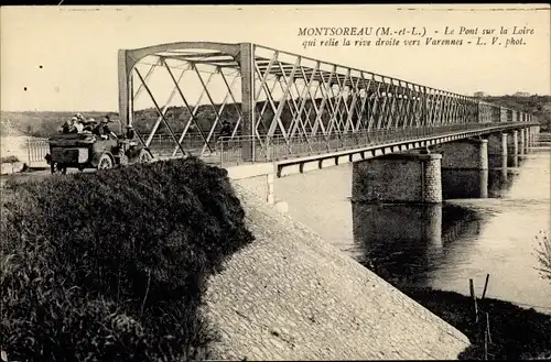 Ak Montsoreau Maine et Loire, Le Pont sur la Loire