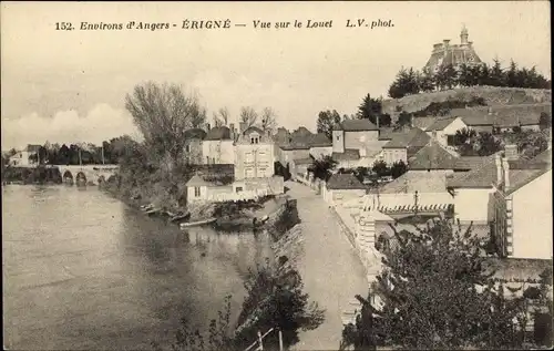 Ak Erigné Maine et Loire, Vue sur le Louet