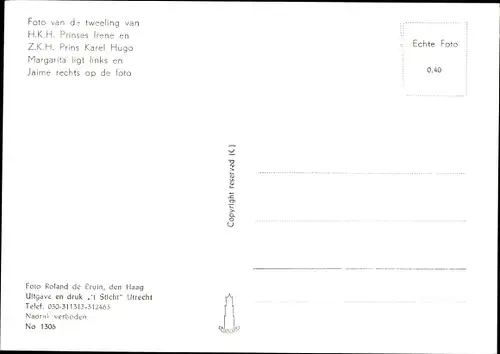 Ak Margarita und Jaime, Kinder von Irene von Oranien-Nassau, Prinzessin der Niederlande