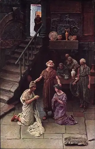 Künstler Ak Mastroianni, Domenico, Szene aus Quo Vadis, Błogosławienie Piotra