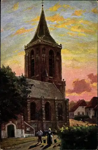 Künstler Ak Gerstenhauer, Johann, Blick auf die Kirche