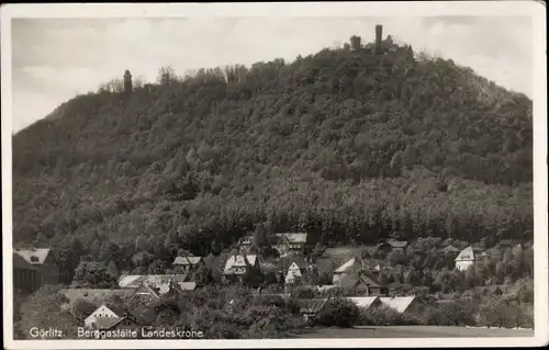 Ak Görlitz Oberlausitz, Berggaststätte Landeskrone, Ort, Teilansicht